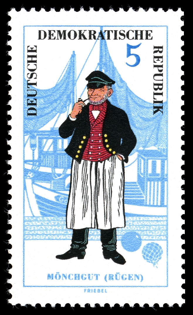 Briefmarke Mann in M�nchguter Tracht