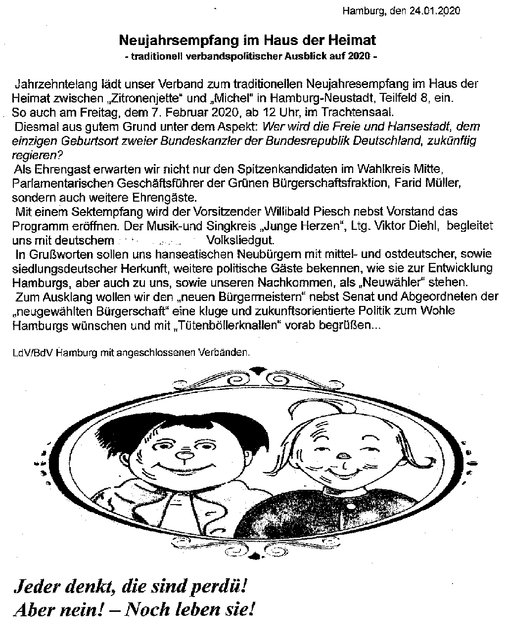 Einladung zum Neujahrsempfang am 7.2.2020